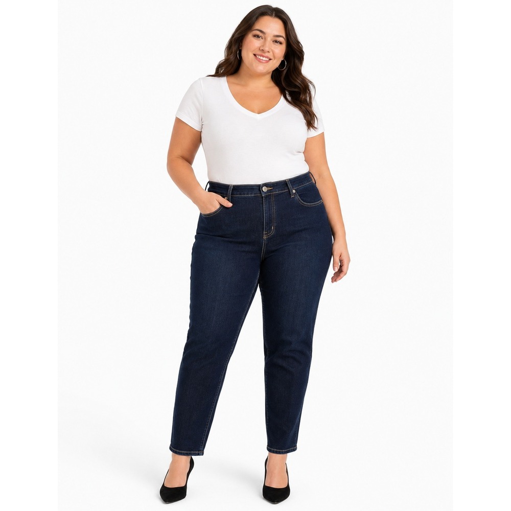 Torrid‎ High Rise Taper Jeans Womens 18T Blue Cotton Denim Minimalist